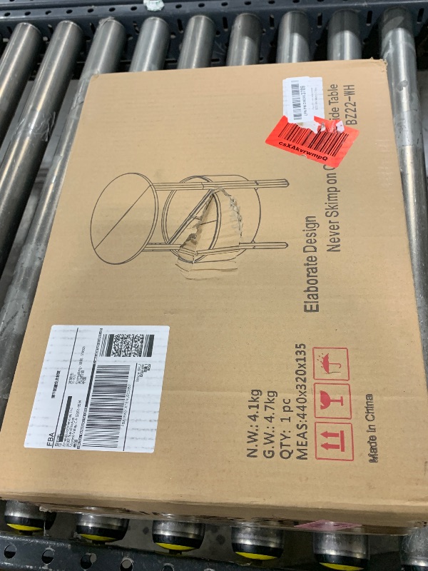 Photo 1 of Vagusicc Side Table, Small Round End Table with Fabric Basket, Set of 2 Half Round Side Table Half Moon Tables, Circle Accent Coffee Table, Sofa Table Nightstand for Living Room Bedroom Small Space