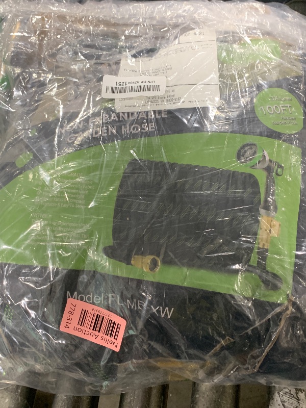Photo 1 of FlexiSolve Garden Hose 100 ft, NON-EXPANDABLE Ultra Lightweight & Flexible Water Hose With 10-Pattern Spray Nozzle, Kink-Resistant, Leak-Proof, 3750D High-Density Fabric & Shut-Off Valve, Hose Straps