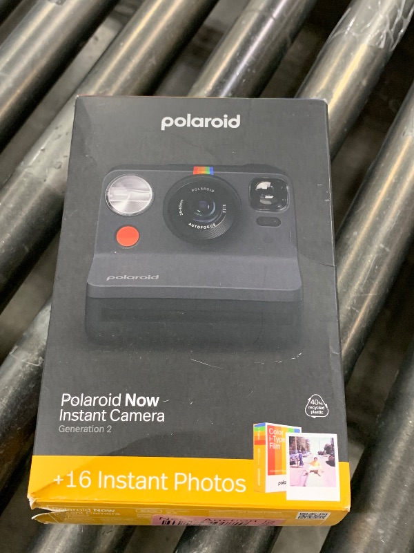 Photo 1 of Polaroid Now 2nd Generation I-Type Instant Camera + Film Bundle - Now Black Camera + 16 Color Photos (6248)- Black