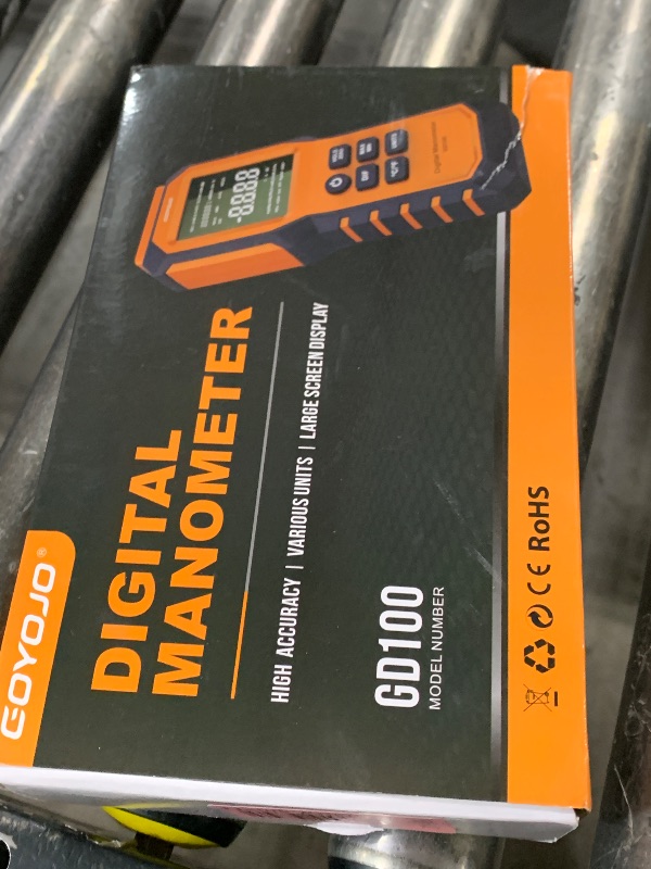 Photo 1 of Handheld Manometer with Backlit, Dual-Port HVAC Digital Manometer Gas Pressure Tester, LCD Screen & Indoor Temperature Measurement, 12 Units, for Natural Gas Pipelines Ventilation Detection