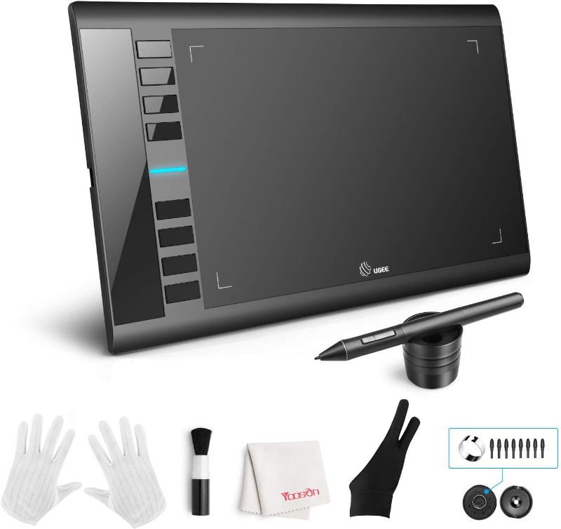 Photo 1 of UGEE M708 Drawing Tablet,10 x 6 inch Digital Graphics Tablet with Battery-Free Stylus,8 Hot Keys Compatible with Windows MacBook Chromebook,Prefect for Artist,Designer,Beginner Online Teaching
