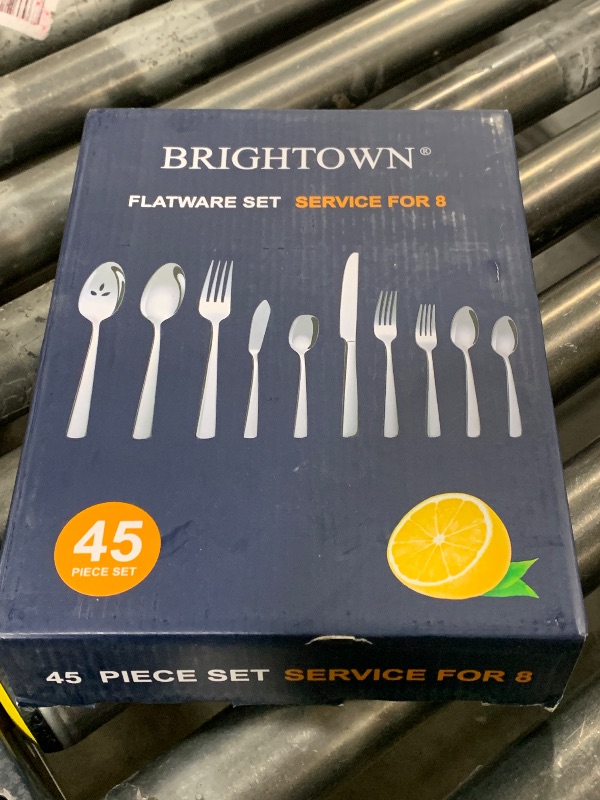 Photo 1 of 45-Piece Silverware Set Flatware Cutlery Set Service for 8, Durable Stainless Steel Tableware in Ergonomic Design Size and Weight, Kitchen Utensil Sets with Steak Knives, Rust-proof, Dishwasher Safe