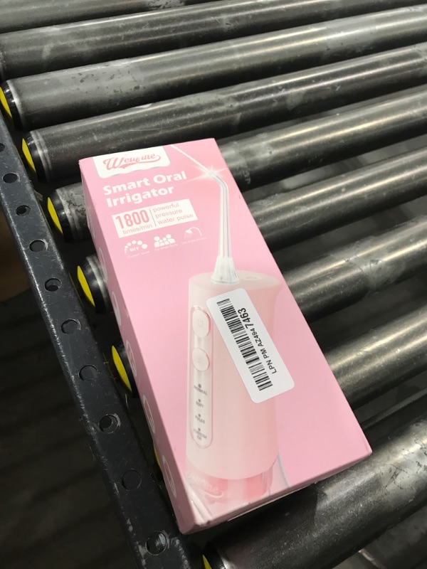 Photo 1 of Water Dental Flosser Teeth Pick: Portable Cordless 4 Modes Flossers Pic 300ML Rechargeable Floss Pik Powerful IPX7 Waterproof Oral Irrigator for Cleaning Gum Care Braces for Home Travel (02_Pink)