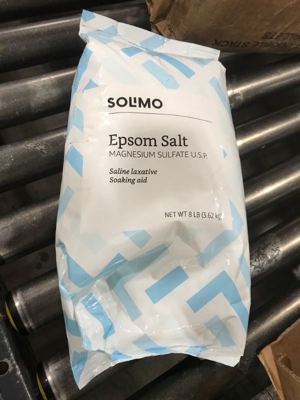 Photo 1 of Amazon Brand - Solimo Epsom Salt Soak, Magnesium Sulfate 8 Pound (Pack of 1)