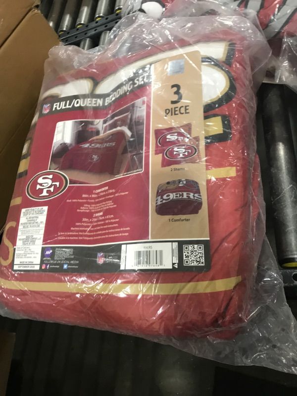 Photo 1 of The Northwest Company NFL San Francisco 49ers Comforter and Sham Set, Full/Queen, Draft