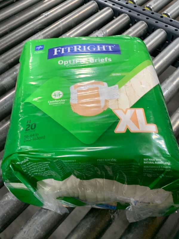 Photo 1 of FitRight OptiFit Extra Adult Briefs with Tabs, Unisex, X-Large (56-64 Inches), Moderate Absorbency, Comfortable and Protective, Ideal for Medical Patients, Hospitals, Nursing Homes, Pack of 20