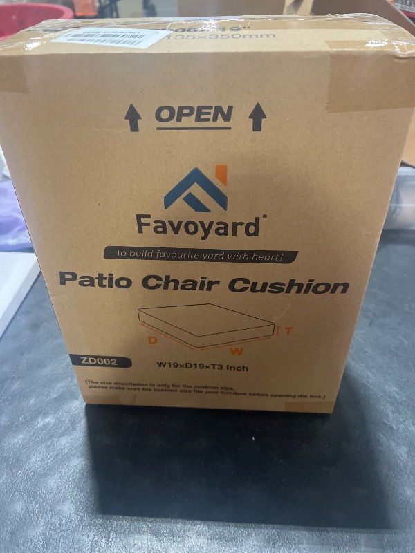 Photo 1 of Favoyard Patio Chair Cushions 19 x 19 x 3 Inch Waterproof Outdoor Seat Cushions for Patio Furniture 3-Year Color Fastness Garden Sofa Couch Chair Pads with Handle & Adjustable Straps Set of 2, Beige