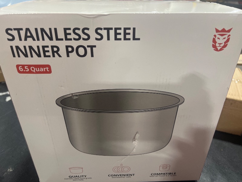 Photo 1 of Goldlion Stainless Steel Inner Pot Compatible with Ninja Foodi 6.5 Quart Accessories Replacement Insert Liner