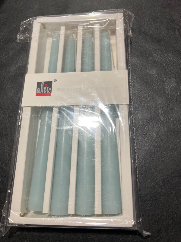 Photo 1 of 10 Inch Taper Candle Set of 4 - Sea Salt Scented Candles - Soy Wax Home Decor Candles - Gift Ideas for Wedding Party Dinner Holiday Decoration