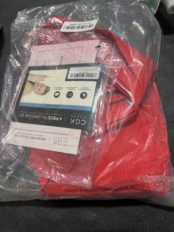 Photo 1 of CGK Unlimited King Size Microfiber Pillowcase Set, 4 Pieces, Red