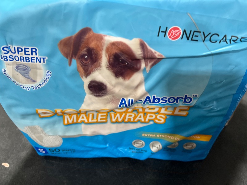 Photo 1 of HONEY CARE All-Absorb A26 Male Dog Wrap, 50 Count, Small