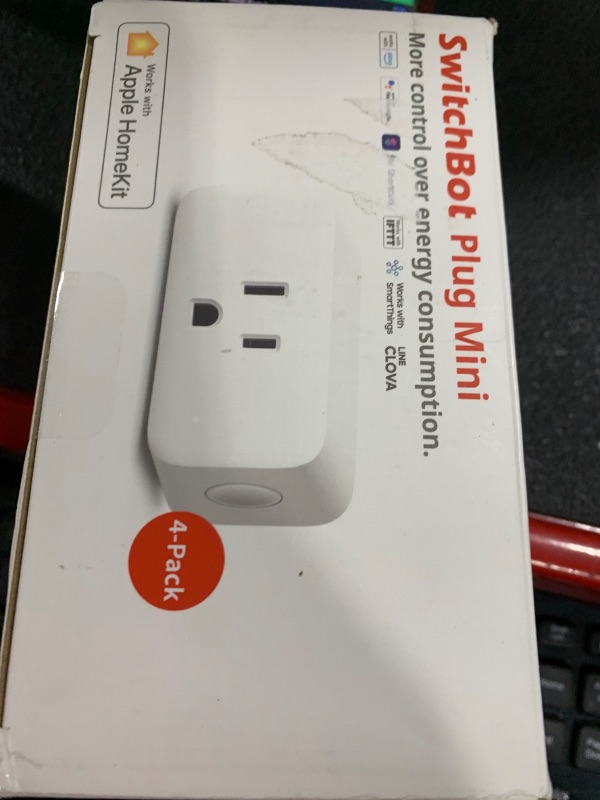 Photo 1 of SwitchBot HomeKit Smart Plug Mini 15A, Energy Monitor, WiFi(2.4G Only) Outlet Works with Apple HomeKit, Alexa, Google Home, App Remote Control & Timer Function,No Hub Required (4 Pack)
