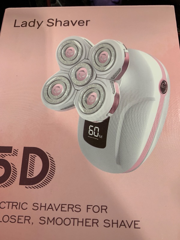 Photo 1 of Electric Razors for Women, Rechargeable Rotary Painless Shaver for Legs Bikini Facial Hair Removal, Body Wet/Dry Razor Water Resistant Grooming Kit, Cordless Womens Trimmer for Lady Grooming (Pink)