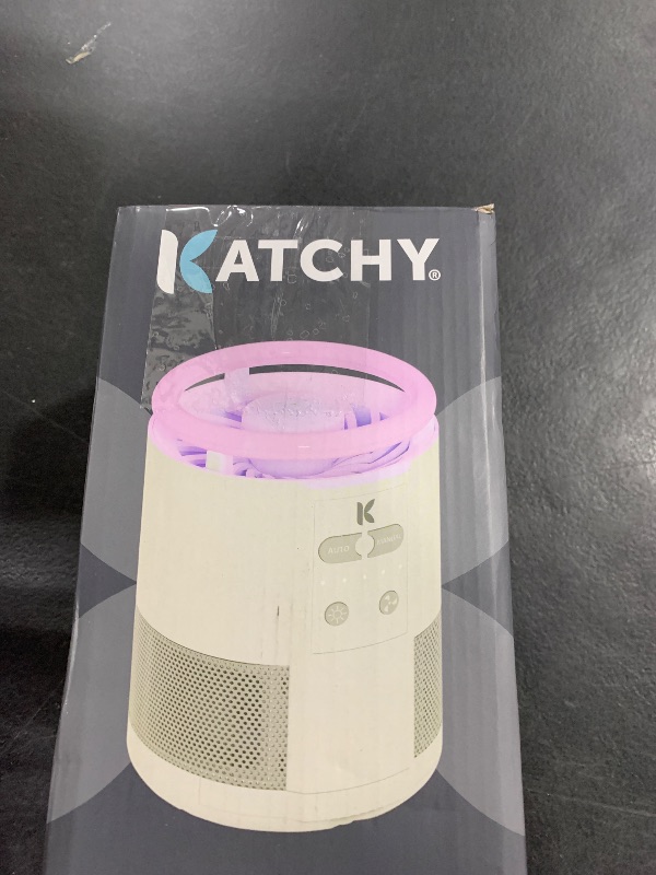 Photo 1 of Katchy Duo Indoor Insect Trap with Scent Pod - Fan Powered with UV Light - Fruit Fly Traps for Indoors - for Fruit Flies, Gnats, Mosquitoes, Moths (White)