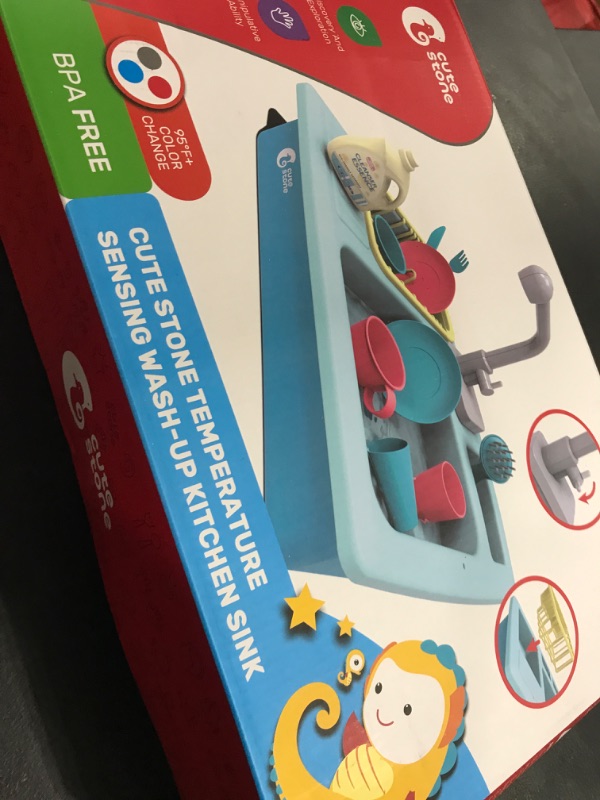 Photo 1 of CUTE STONE Color Changing Kitchen Sink Toys, Children Electric Dishwasher Playing Toy with Running Water, Upgraded Faucet, Automatic Water Cycle System Play House Pretend Role Play Toys for Boys Girls