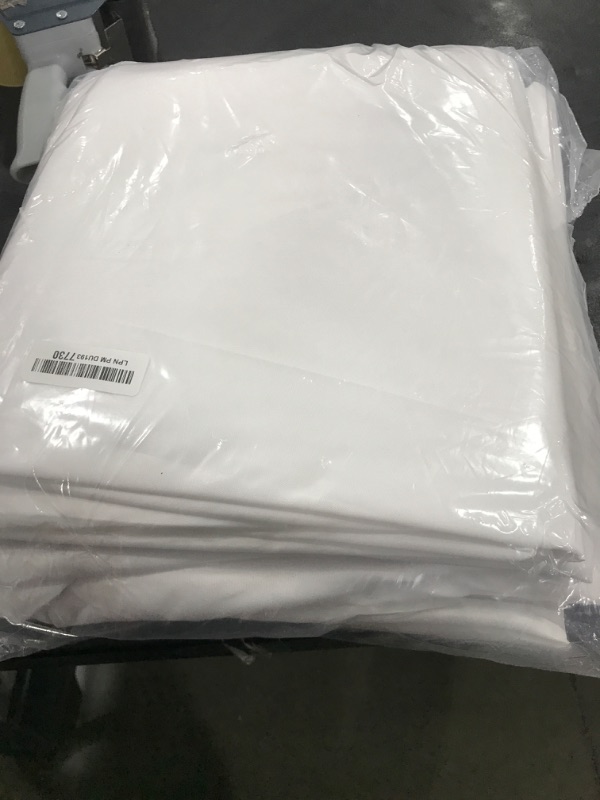 Photo 1 of Fitable 6 Pack White Round Tablecloths - 120 Inches in Diameter - Stain Resistant and Washable Table Clothes, Polyester Fabric Table Covers for Wedding, Party, Banquet, Formal Events