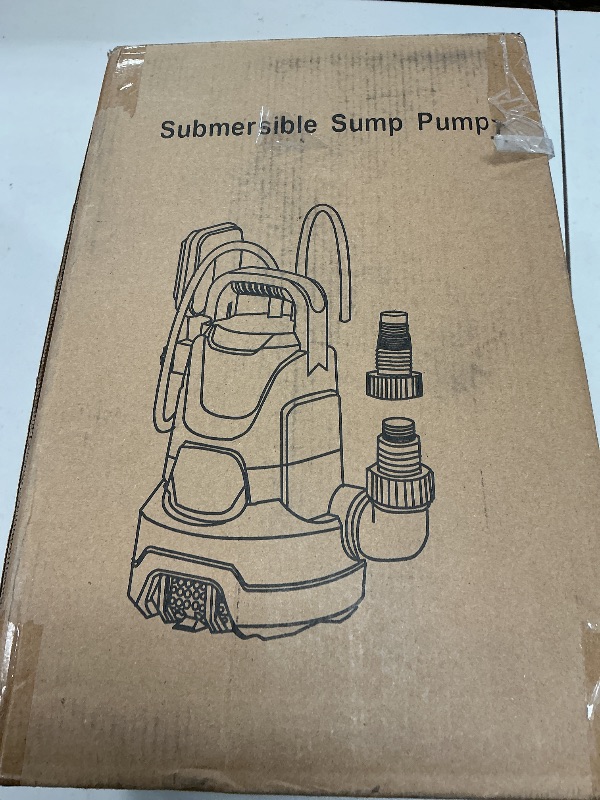 Photo 1 of PANRANO Sump Pump Submersible Water Pump 1HP 3700GPH with Float Switch Portable Water Transfer Pump Electric for Pool Draining Hot Tub Basement Utility Pumps
