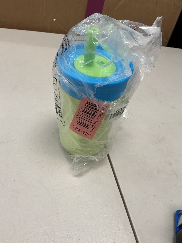Photo 1 of Owala Kids Insulation Stainless Steel Tumbler with Spill Resistant Flexible Straw, Easy to Clean, Kids Water Bottle, Great for Travel, Dishwasher Safe, 12 Oz, Blue and Light Green (Turtley Awesome)