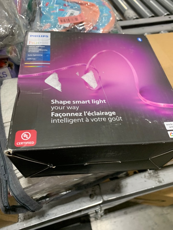 Photo 1 of Philips Hue Indoor 33 Ft Smart LED Solo lightstrip Base Kit - 1 Pack - Control with Hue App - Compatible with Alexa, Google Assistant and Apple HomeKit