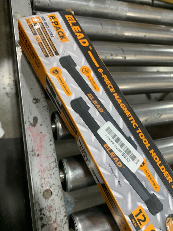 Photo 1 of Magnetic Storage Organizer Tool Holder - 6-Piece Wall Mount Rack Garage Organization Power Magnet Hanger Workbench Board Slatwall Van Organizers Mounted Hanging Strip