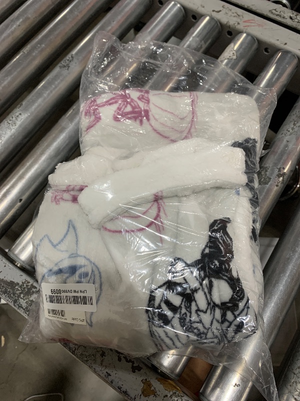 Photo 1 of Disney Nightmare Before Christmas Gray, Purple, and White Super Soft Sherpa Baby Blanket