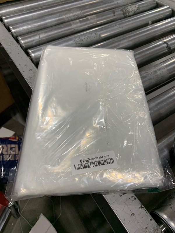 Photo 1 of 100 Clear Plastic Bags with Handles - 12"x15" Glossy Retail Shopping Bags for Small Business, Boutique, Gift and Trade Show