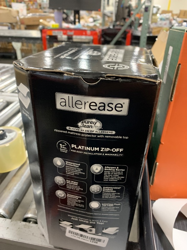 Photo 1 of AllerEase Platinum Zip-Off Top Waterproof Mattress Protector Queen Size 360 Degree Zipper Allergen Barrier Temperature Balancing Luxurious Plush Top Separately Machine Washable Mattress Cover (White)