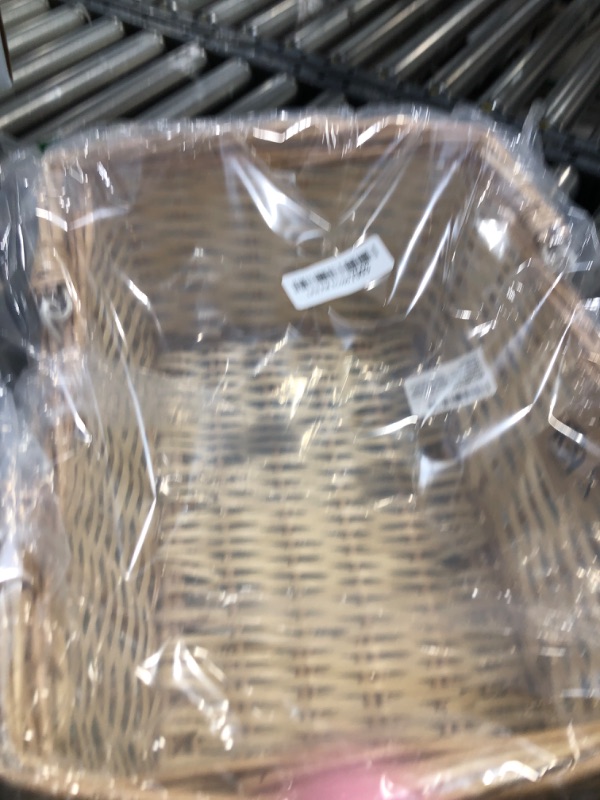 Photo 1 of Household Essentials Woven Market Basket, Handwoven Willow Weave, Stylish Handles with Durable Metal Anchors, Classic and Versatile, Attractive, Spacious, Lightweight, Natural