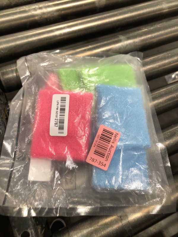 Photo 1 of Wettarn 6 Pcs 4 Inch Cotton Sport Wristbands - Tennis, Basketball - Neon Pink, Neon Green, Sky Blue - For Grips, Gymnastics, Workout - Unisex, Athletes, Fitness Enthusiasts
