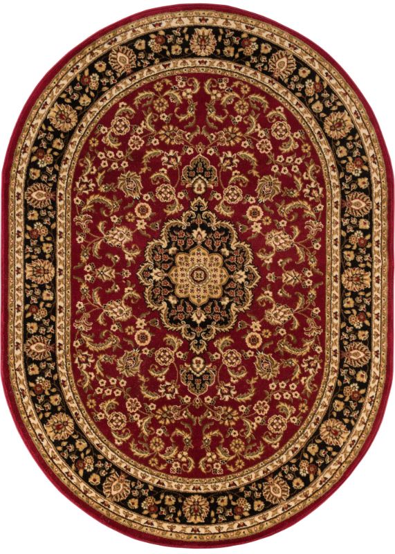 Photo 1 of 54100-6O Medallion Kashan Traditional Oval Rug, Red - 6 Ft. 7 in. X 9 Ft. 6 in.
