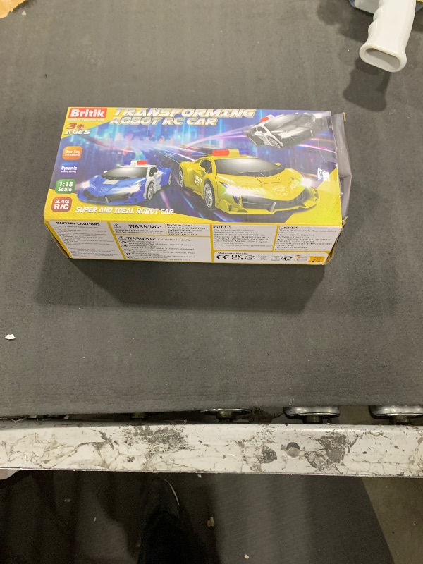 Photo 1 of Britik Transform Remote Control Car - Rc Cars, One-Button Transforming, 360° Rotation Drifting, 2.4ghz 1:18 Scale, Gift Kids Aged 4-6 Year Old Boys/Girls, Police Car Black