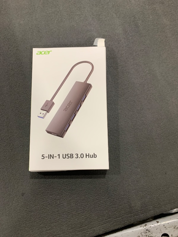 Photo 1 of Acer USB Hub 4 Ports, Multiple USB 3.0 Hub, USBA Splitter for Laptop with Type C Power Port, Extender for A Port Laptop, PC, Desktop and More (2ft)