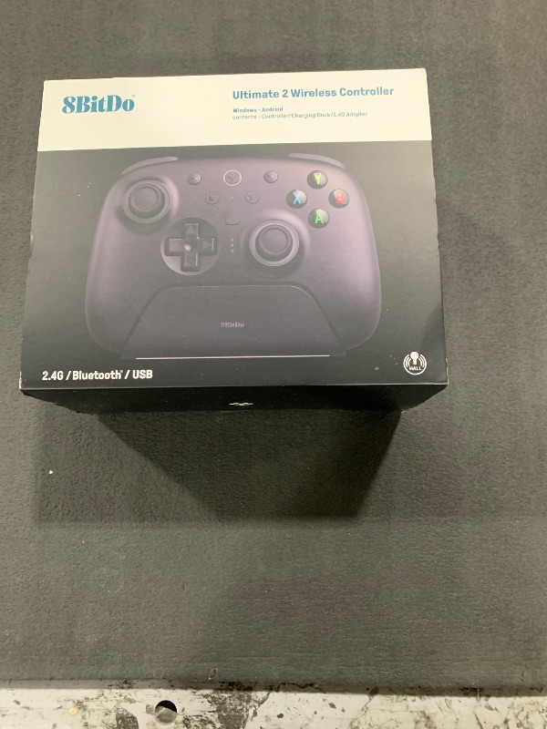 Photo 1 of 8Bitdo Ultimate 2 Wireless Gaming Controller with TMR Joysticks, Switchable Hall Effect/Tactile Triggers, 8Speed Wireless Tech, Charging Dock, RGB Fire Ring for PC & Android - Black