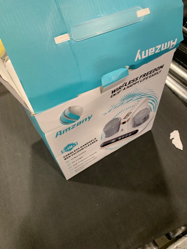 Photo 1 of Amzany Mattress Vacuum Cleaner - 5-in-1 Cordless Bed Vacuum Cleaner, Powered by Ultrasonic Technology, 16Kpa Strong Suction,Low Noise,Suitable for Dust, Pet Hair, Etc - Grey