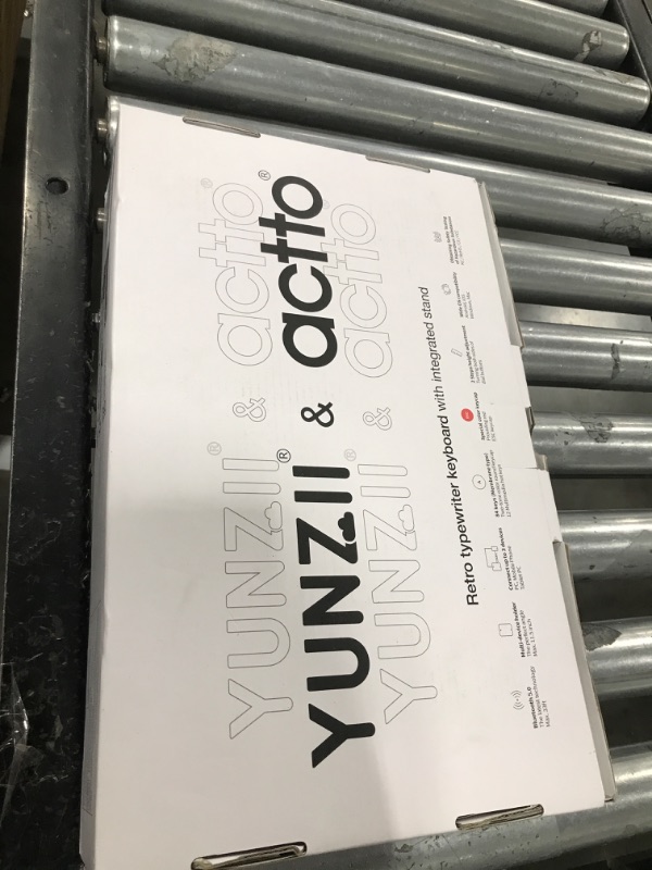 Photo 1 of YUNZII ACTTO B303 Wireless Typewriter Keyboard, Bluetooth Connection, Cute Retro Aesthetic Design with Integrated Stand for Tablet, Phone, PC and Win/Mac/Android (B303, Sweet Mint)