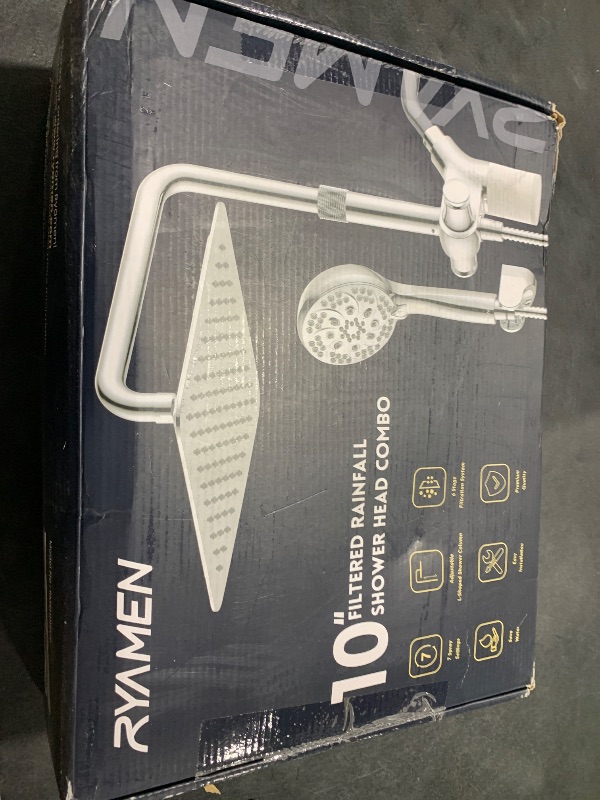 Photo 1 of Ryamen Upgraded Dual Shower Heads Combo, 10 inch Filtered Shower Head with Handheld, 3-Way Rain Shower Head with Filters, 7 Settings Handheld Spray, High Pressure, Height Adjustable (Silver)