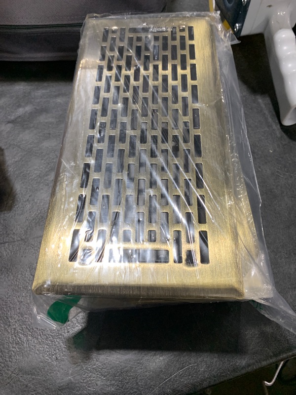 Photo 1 of Howeall 4x10 Inches 2 Pack Heavy Duty Walkable Floor Register - Easy Adjust Air Supply Lever Decorative Floor Vent Covers - Boston Design Vent Covers for Home - Antique Brass