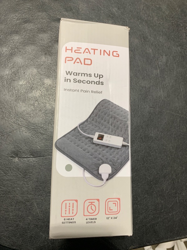 Photo 1 of Heating Pad for Back Pain Relief & Cramps, KOT Heating Pads with Auto Shut Off Large, 6 Heat Settings Electric Heated Pad, Gifts for Women, Gifts for Men, 12" x 24"