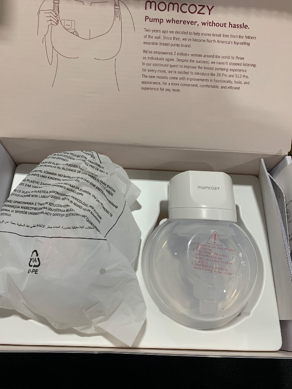 Photo 1 of Momcozy Wearable Electric Breast Pump – Portable, Wireless, Adjustable Suction, Soft DoubleFit Flanges, Smart Display (24mm, 2-Pack, Light White)