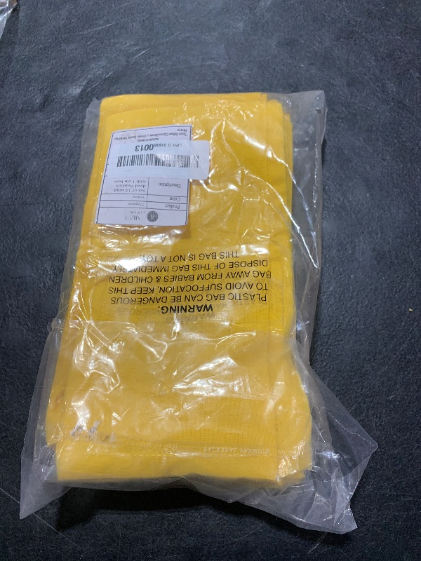 Photo 1 of TARAN LIVING Cotton Cloth Napkins Solid Bright Yellow Easter Dinner Napkin Table Cloth Napkins Gift for Her Him Parties Holiday - 18x18 Inches Pack of 12