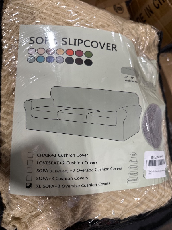 Photo 1 of XINEAGE 2025 New 4 Pieces Extra Large Couch Covers for 3 Cushion Sofa Super Stretch Sofa Cover for 3 Large Seat Cushion Universal Fitted Slip Cover for Living Room (Beige), 91"-110"(3 Cushions)