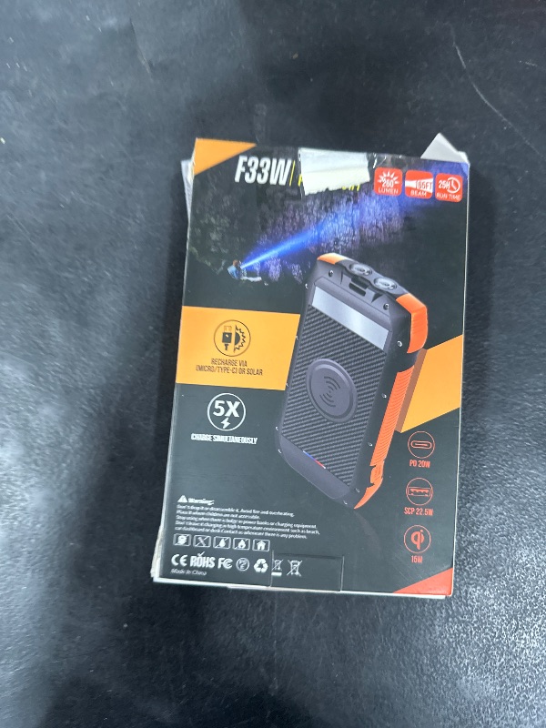 Photo 1 of Solar Charger Power Bank, 40000mAh Portable Charger QC3.0 18W PD 20W Fast Charging External Battery Pack with USB C for iPhone Samsung Tablet, Solar Battery Pack with Dual Flashlight for Camping