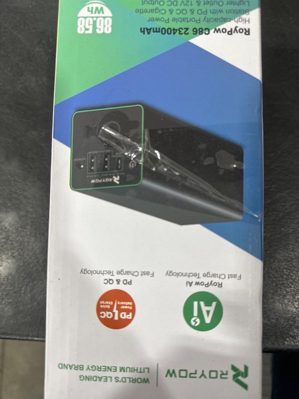 Photo 1 of RoyPow 30W PD Portable Charger with 12V 10A Constant Voltage Cigarette Lighter Socket, 86.58Wh USB C Laptop Power Bank, 18W QC & 12V DC Battery Pack, Perfect for Dash Cam Astrophotography or Camping