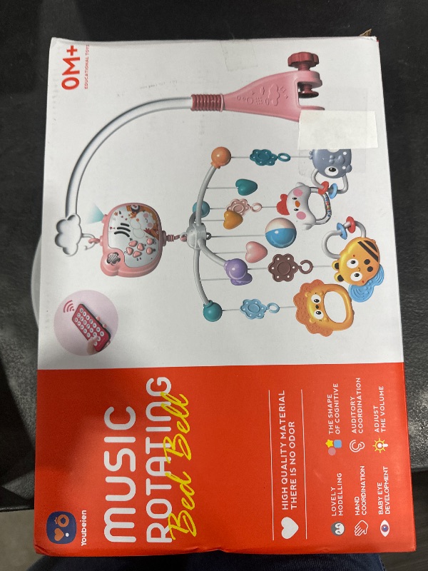 Photo 1 of Baby Mobiles for Cribs, Crib Mobile with Music and Lights, Nursery Musical Mobile for Bassinets Hanging Toys with Remote Control, Rotation, Projection, Animal Mobile Arm Clip On for Infant Boys Girls