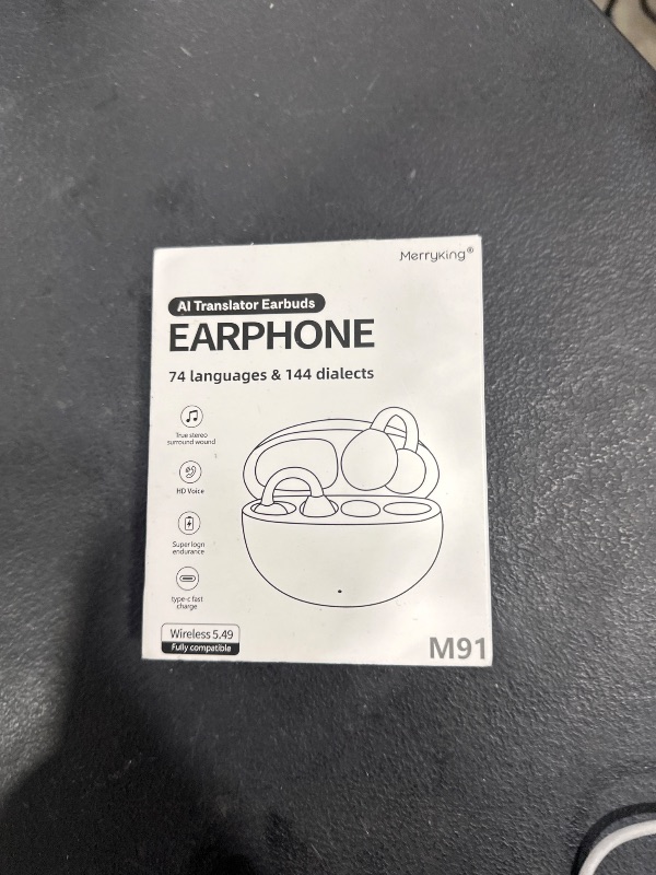 Photo 1 of AI Translator Earbuds?Real Time 3-in-1 Translation Earbuds 144 Languages & Accents?Open-Ear Clip-On Design for Travel, Business & Multilingual Conversations?Purple?