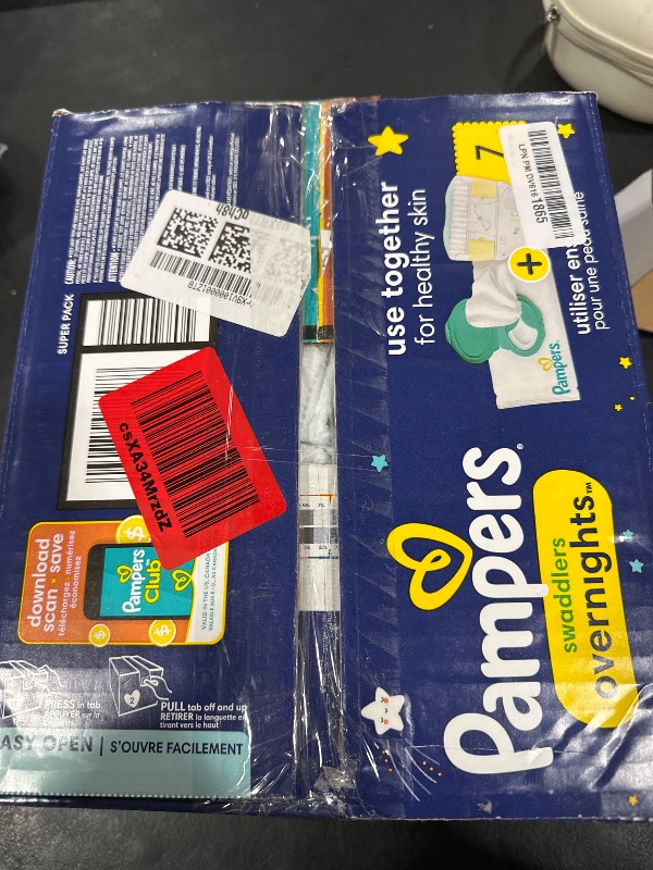 Photo 1 of Pampers Overnight Diapers - Swaddlers Overnights - Size 7, 36 Count, Disposable Baby Diaper, Night Time Leak and Skin Protection