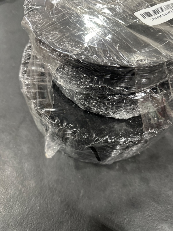 Photo 1 of U-QE 100PCS Black Plastic Plates, Heavy Duty Black Disposable Plates Including 50PCS 10.25'' Dinner & 50PCS 7.5'' Dessert Plates -Hard Plastic Platos for Party Wedding Bridal Shower