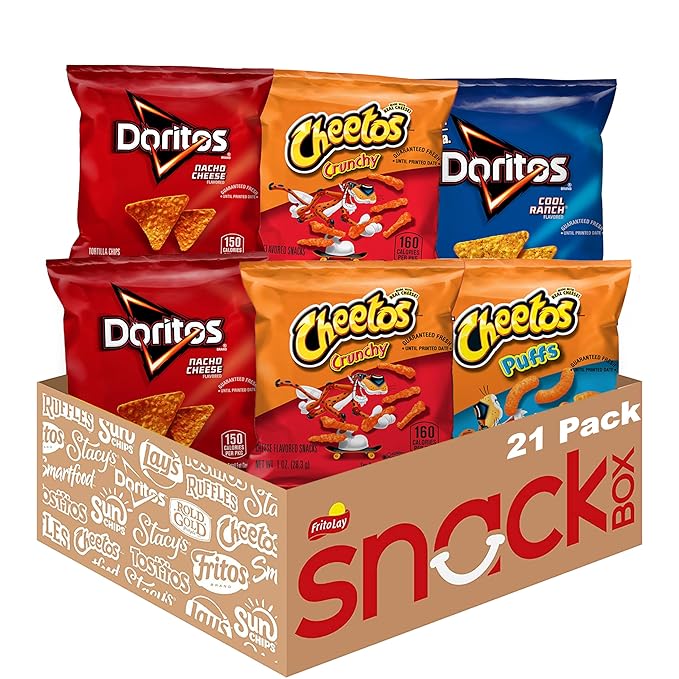 Photo 1 of Frito-Lay Doritos & Cheetos Mix Variety Pack, Single Serve Snack Bags (Pack of 21)