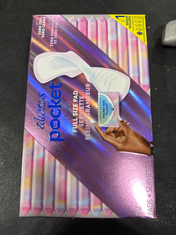 Photo 1 of Always Pocket Feminine Pads for Women with FlexFoam, Size 1, Regular, with Wings, Unscented, 22 Count