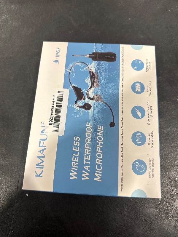 Photo 1 of KIMAFUN 2.4G Fitness Headset Wireless Microphone, IP67 Waterproof Sweatproof Microphone for Water Aerobics, Swimming Coach, Fitness Instructor, Yoga, Spinning, Training, Teaching, Speakers, GWP91